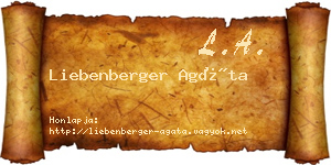 Liebenberger Agáta névjegykártya
